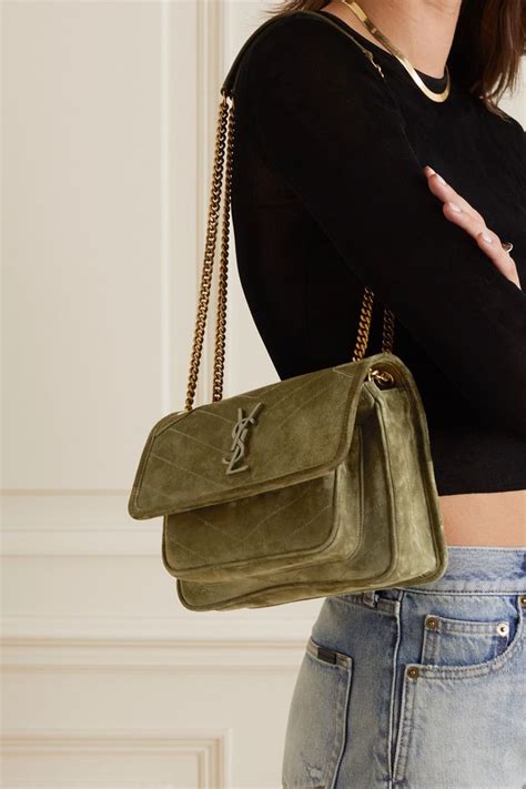 ysl baby niki chain bag|YSL niki bag suede.